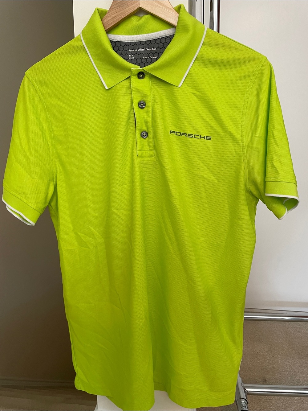 Porsche Design Neon Lime Polo with White Trim-official